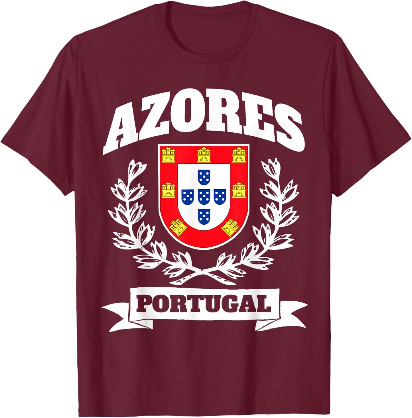 Azores Island Portugal Theme Portuguese Pride T-Shirt - T-Shirt | Maroon