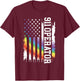 911 Operator United States Distressed Rainbow w US Flag T-Shirt - T-Shirt | Maroon