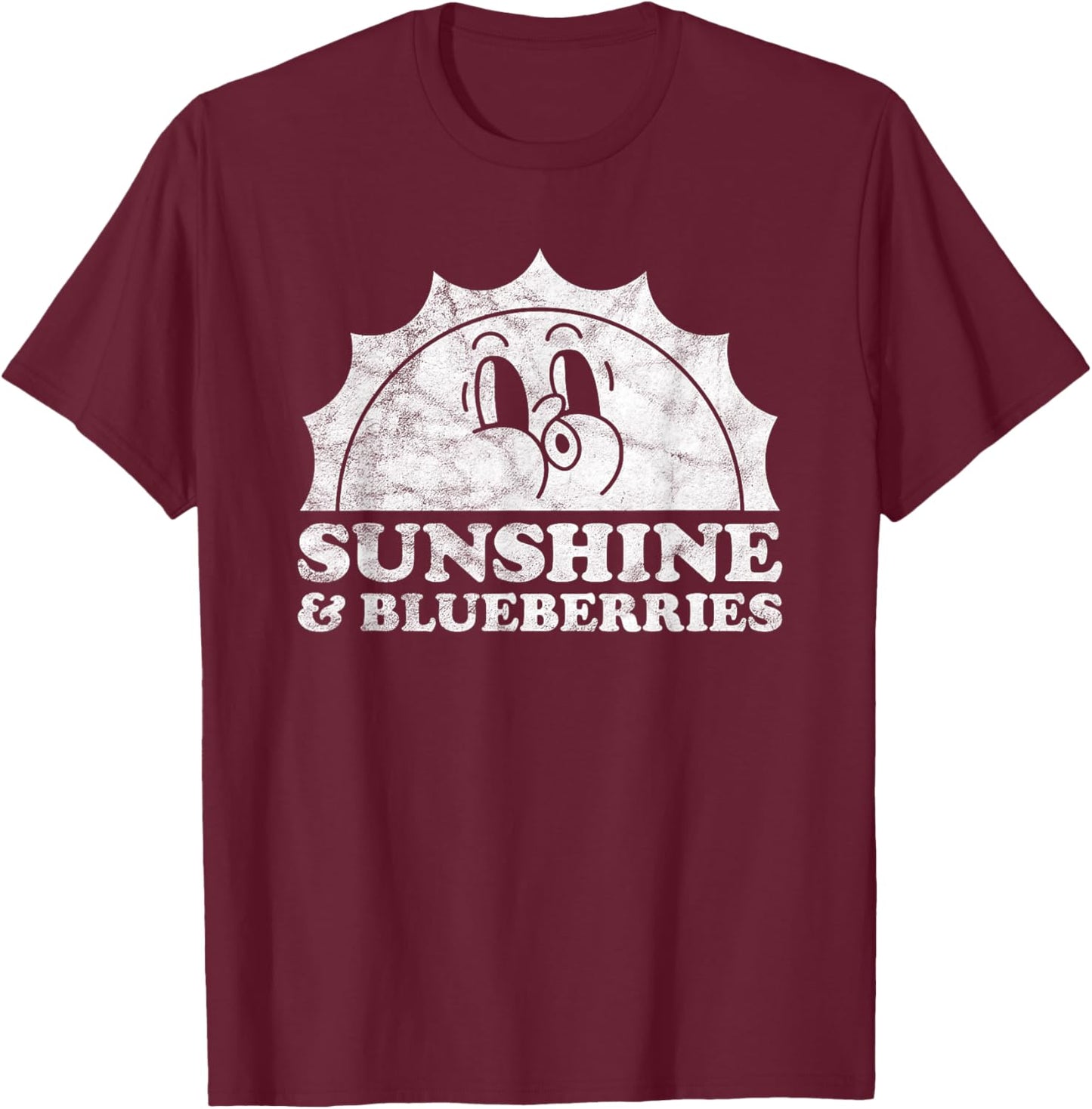Sunshine and Blueberries Retro Vintage Sun Blueberry Men Women Kids T-Shirt - T-Shirt | Maroon