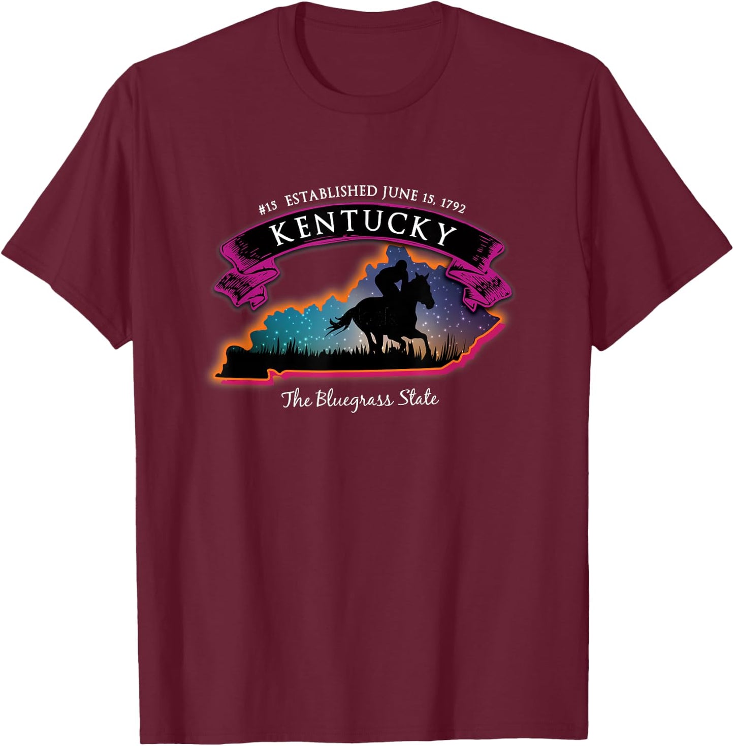 Kentucky Horse Racing Souvenir T-Shirt - T-Shirt | Maroon