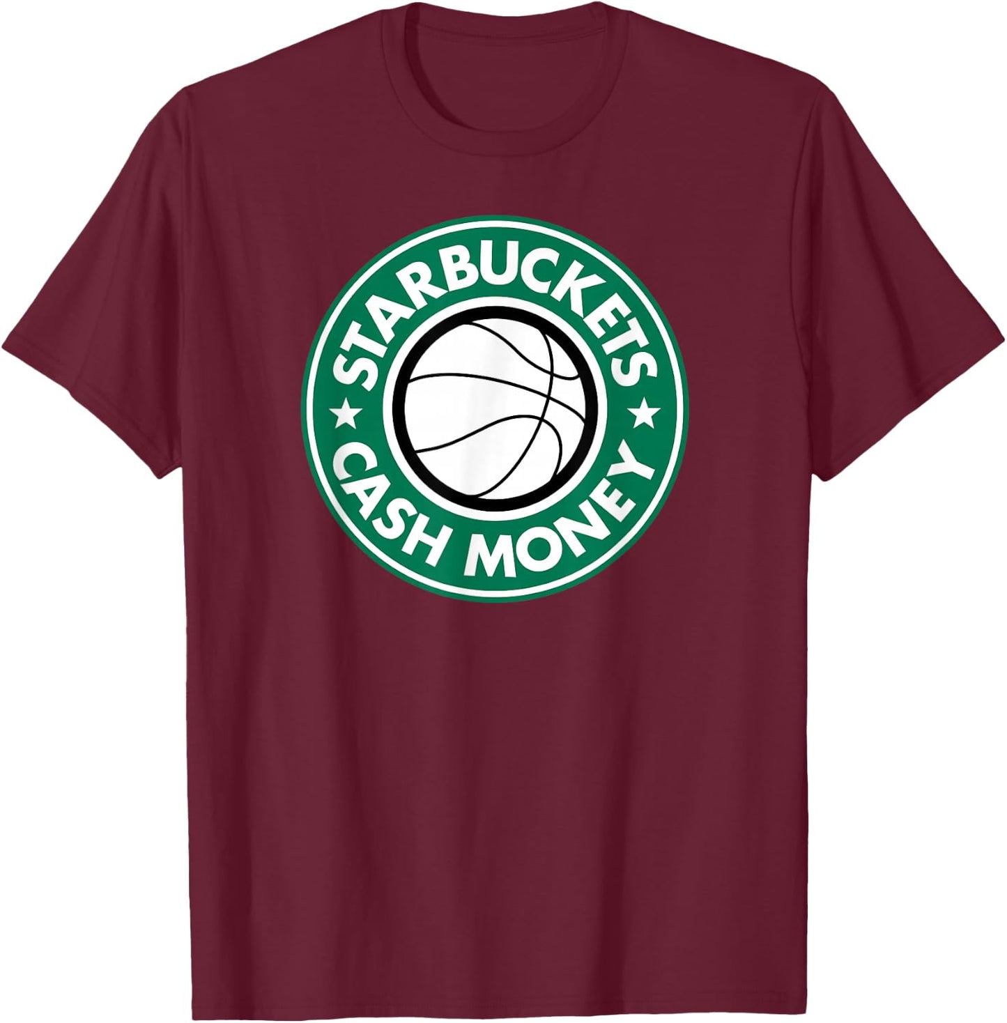 Starbuckets Cash Money Basketball T-Shirt - T-Shirt | Maroon
