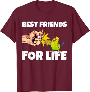 Budgie Best Friends for Life Parakeet Budgerigar Gift T-Shirt - T-Shirt | Maroon