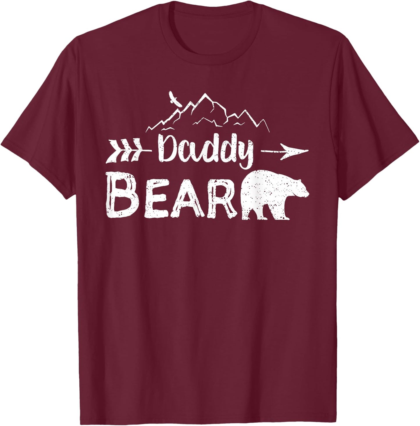 Daddy Bear Shirt Matching Family Mama Papa Bear Camping Gift T-Shirt - T-Shirt | Maroon