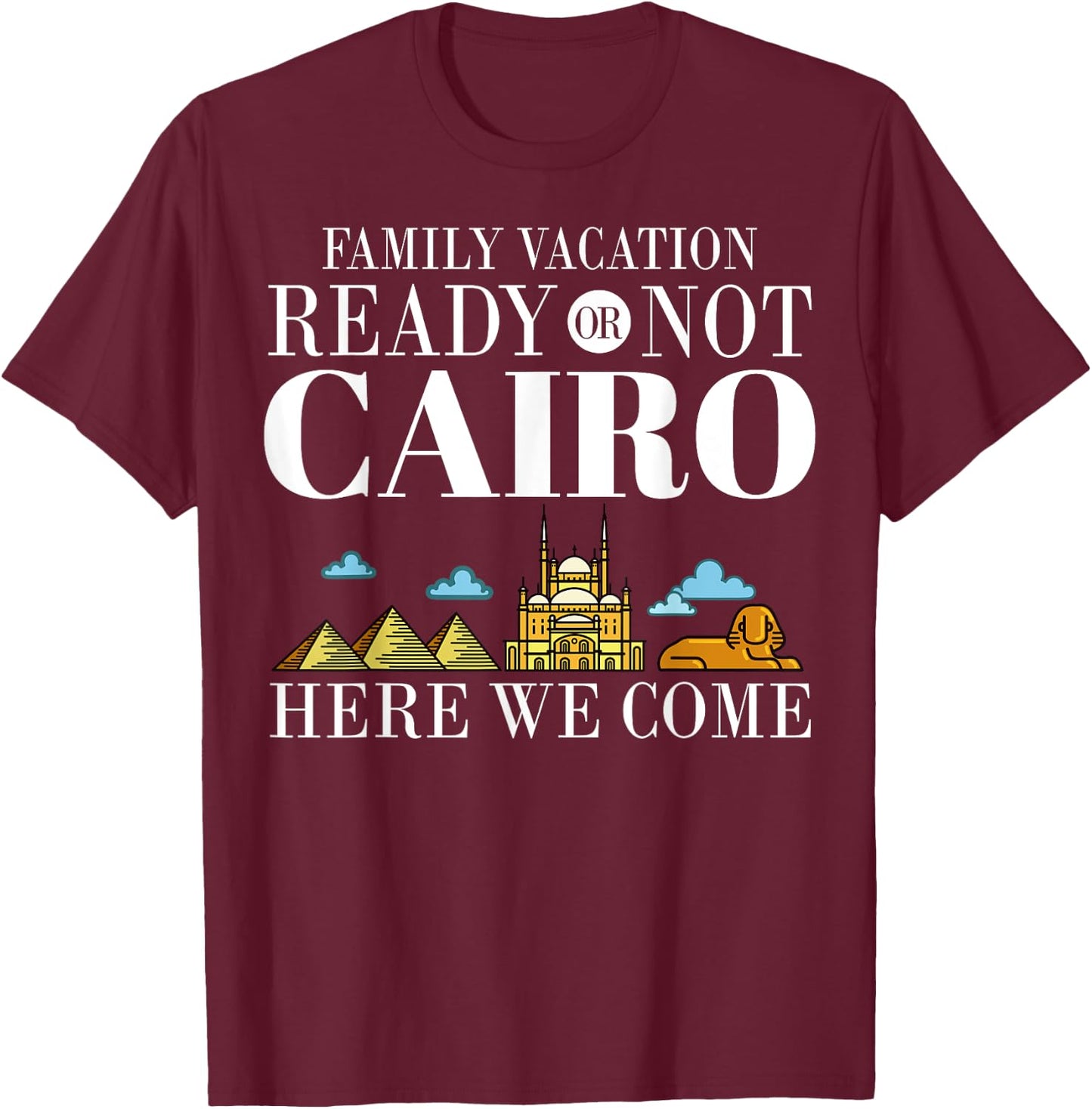Cairo Egypt City Trip Skyline Map Travel T-Shirt - T-Shirt | Maroon