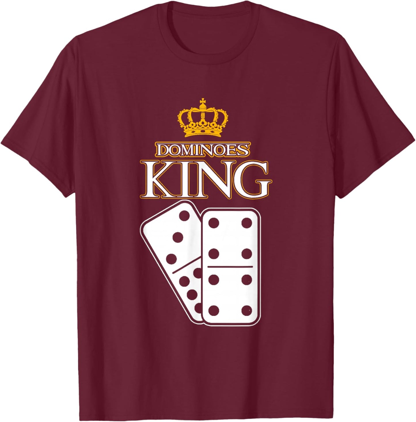 Dominoes King | Domino Bones | Dominoes Player T-Shirt - T-Shirt | Maroon