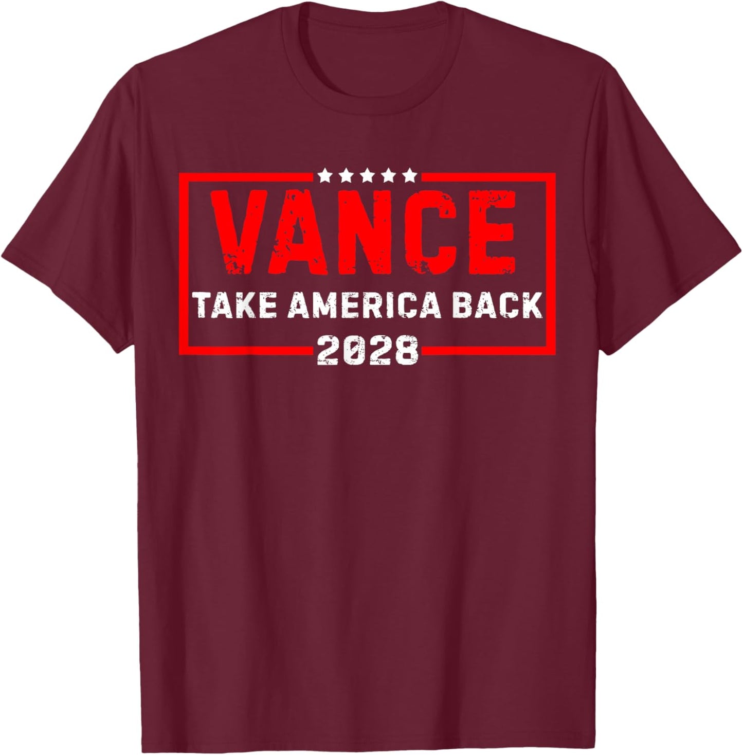Vance 2028 President US Flag Vintage Election Campaign 28 T-Shirt - T-Shirt | Maroon