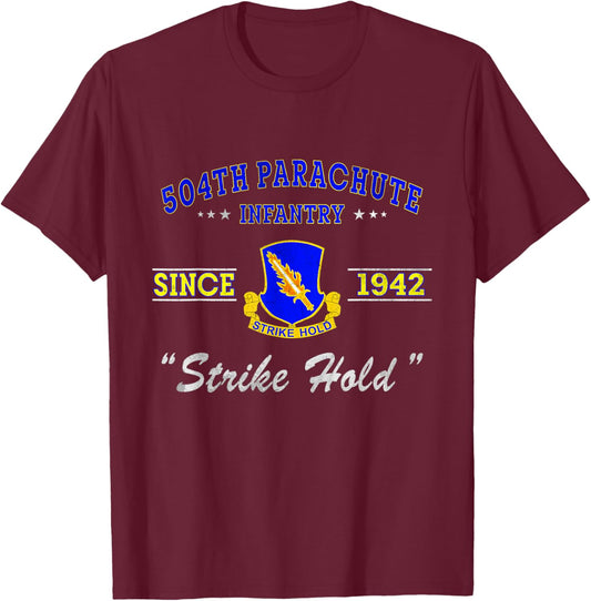 504th Parachute Infantry Regiment Veteran Military T-Shirt - T-Shirt | Maroon
