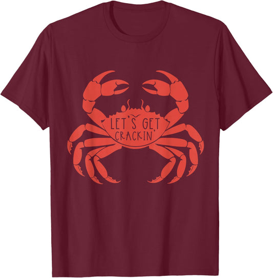Funny Crab Eating Red Crab Lover Seafood Foodie Crabbing T-Shirt - T-Shirt | Maroon