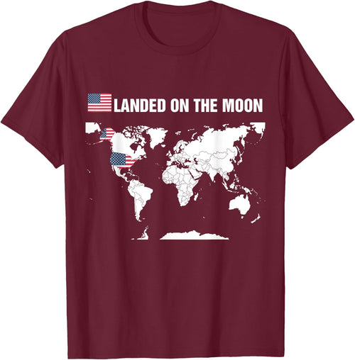 Landed On The Moon America Map 52th Anniversary