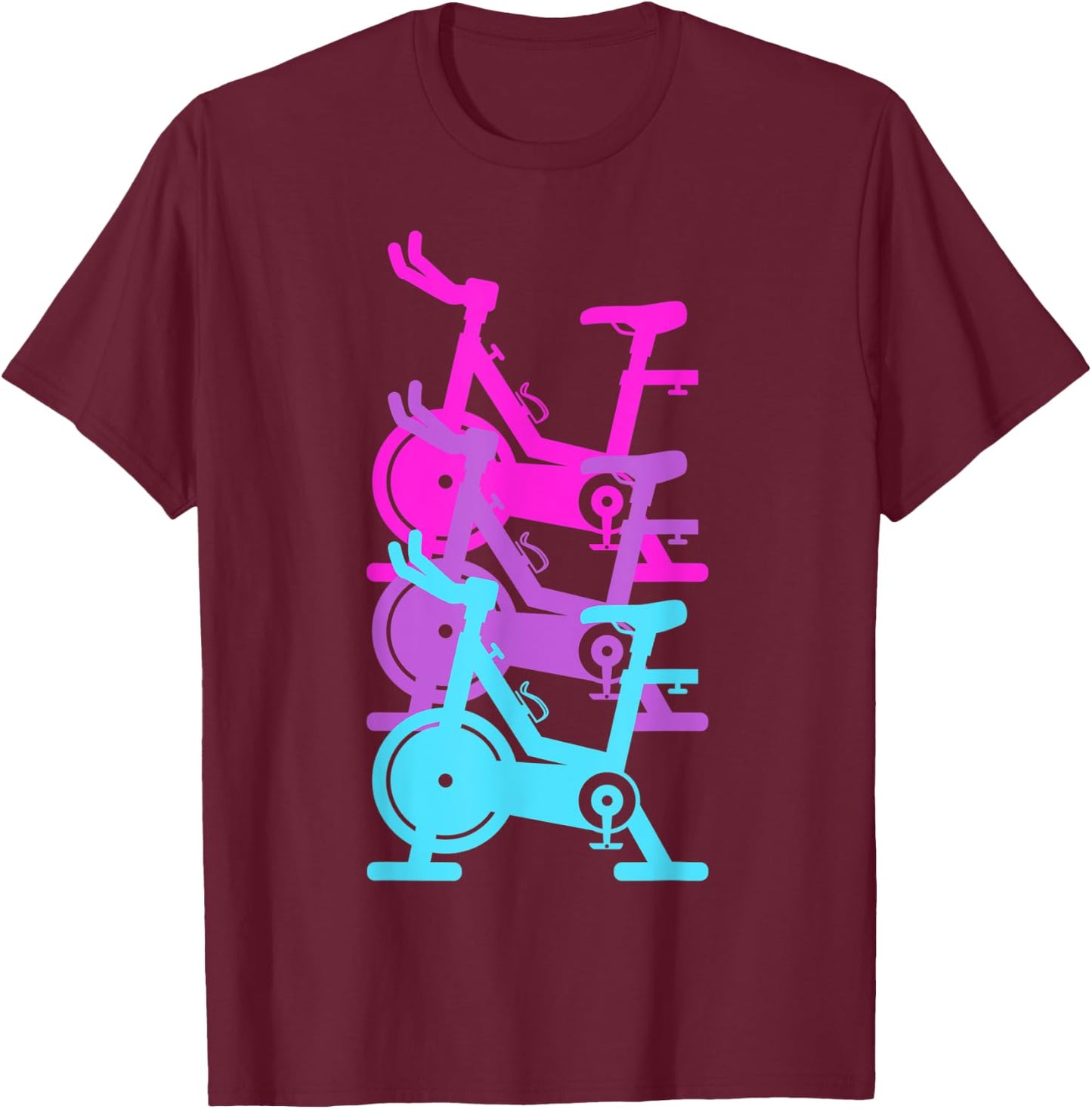 Cool Spin Class Gym Workout Spinning Exercise Bike Cycling T-Shirt - T-Shirt | Maroon
