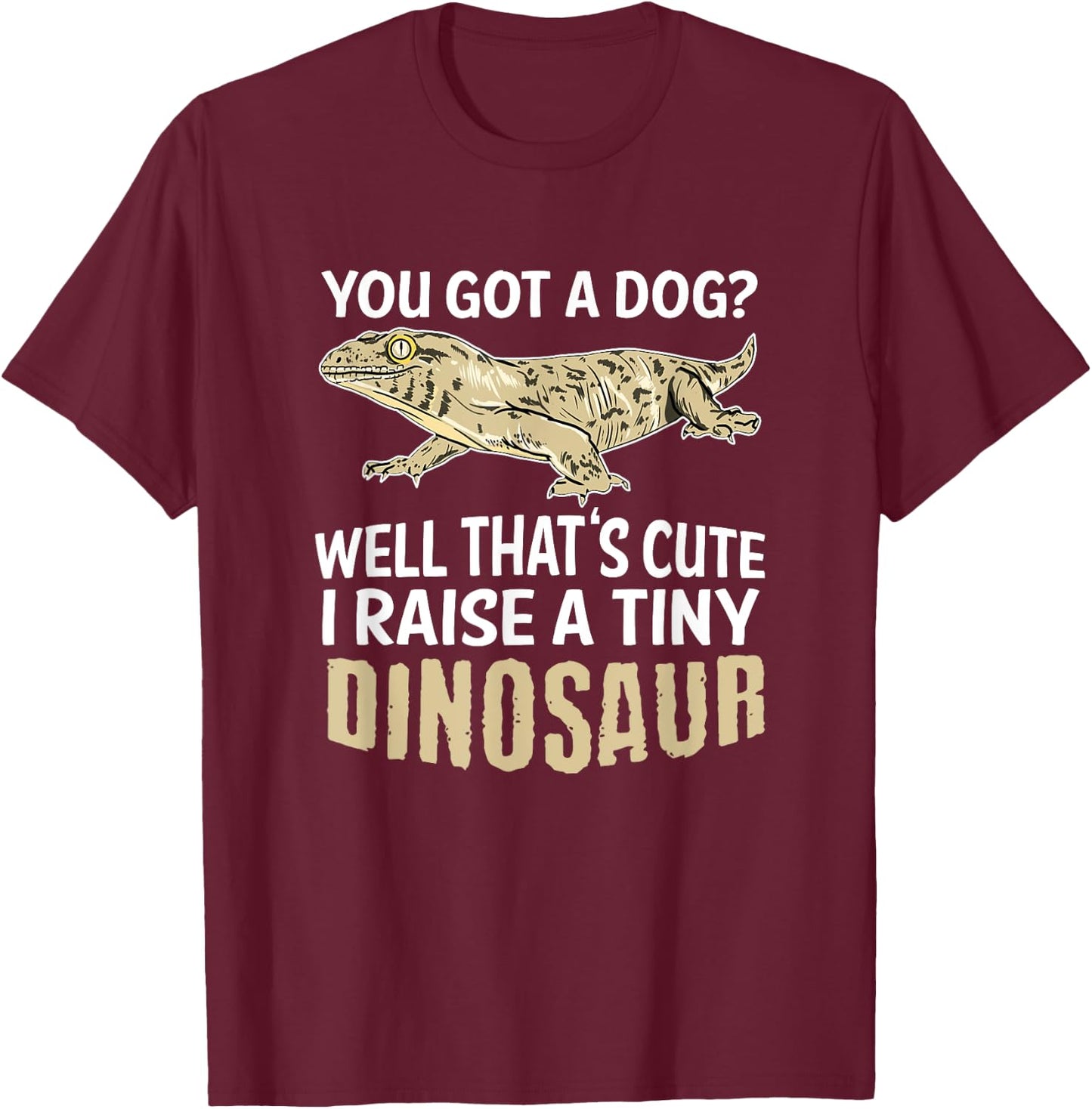 Leachie Gecko New Caledonian Giant Gecko Gift Lizard Reptile T-Shirt - T-Shirt | Maroon