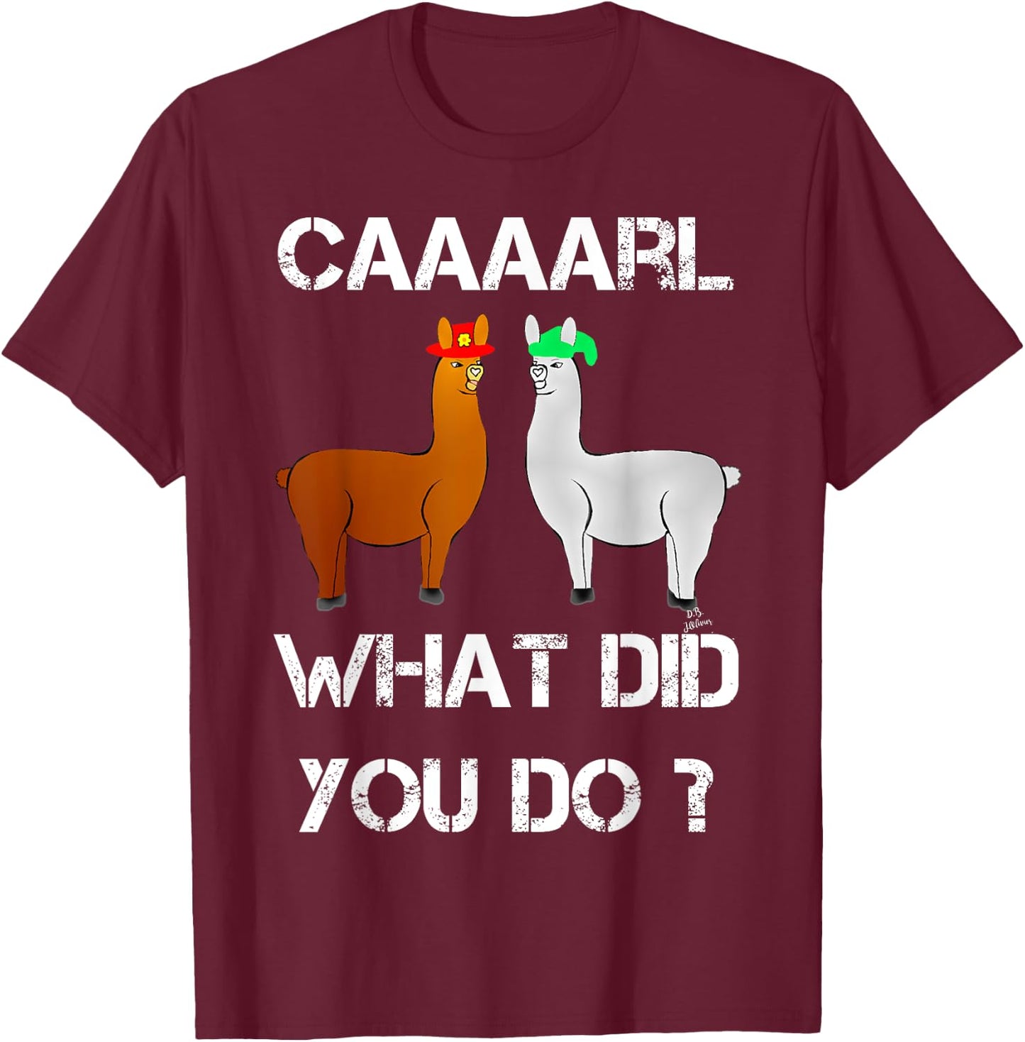Lamas mit Hütts Karl was du dan? Funny Lama T-Shirt - T-Shirt | Maroon