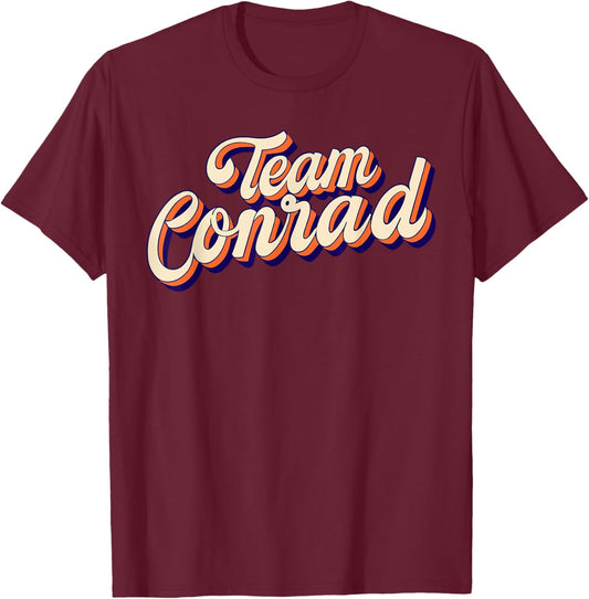 Team Conrad Retro Groovy T-Shirt - T-Shirt | Maroon