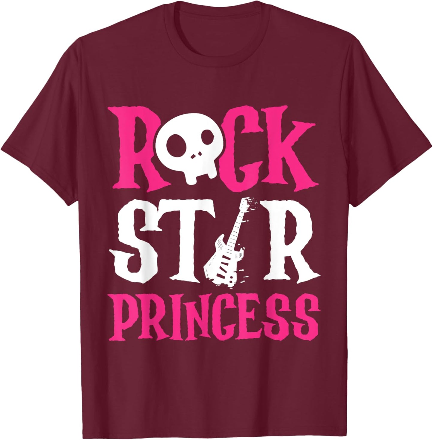 Rockstar Birthday Girl Rock Star Princess Party Music T-Shirt - T-Shirt | Maroon