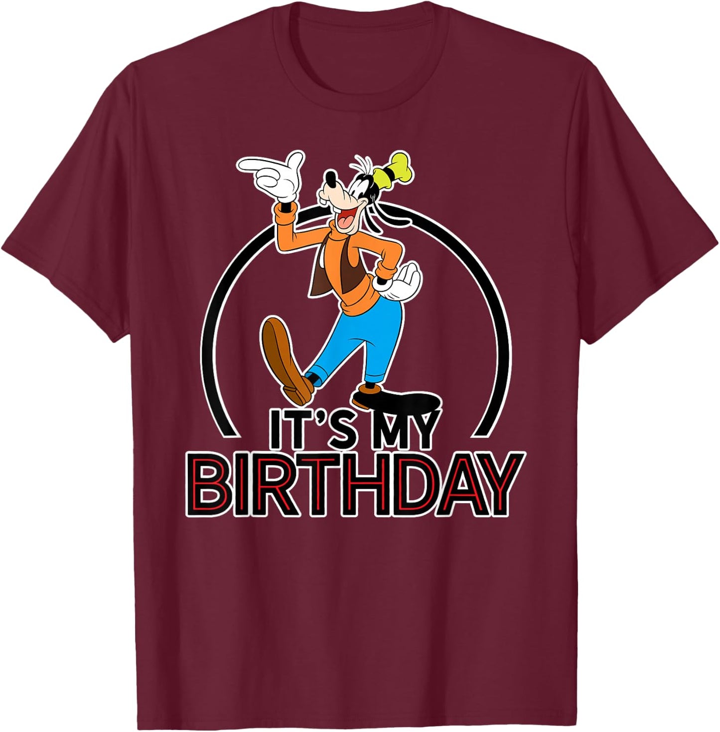 Disney - Goofy Birthday T-Shirt - T-Shirt | Maroon