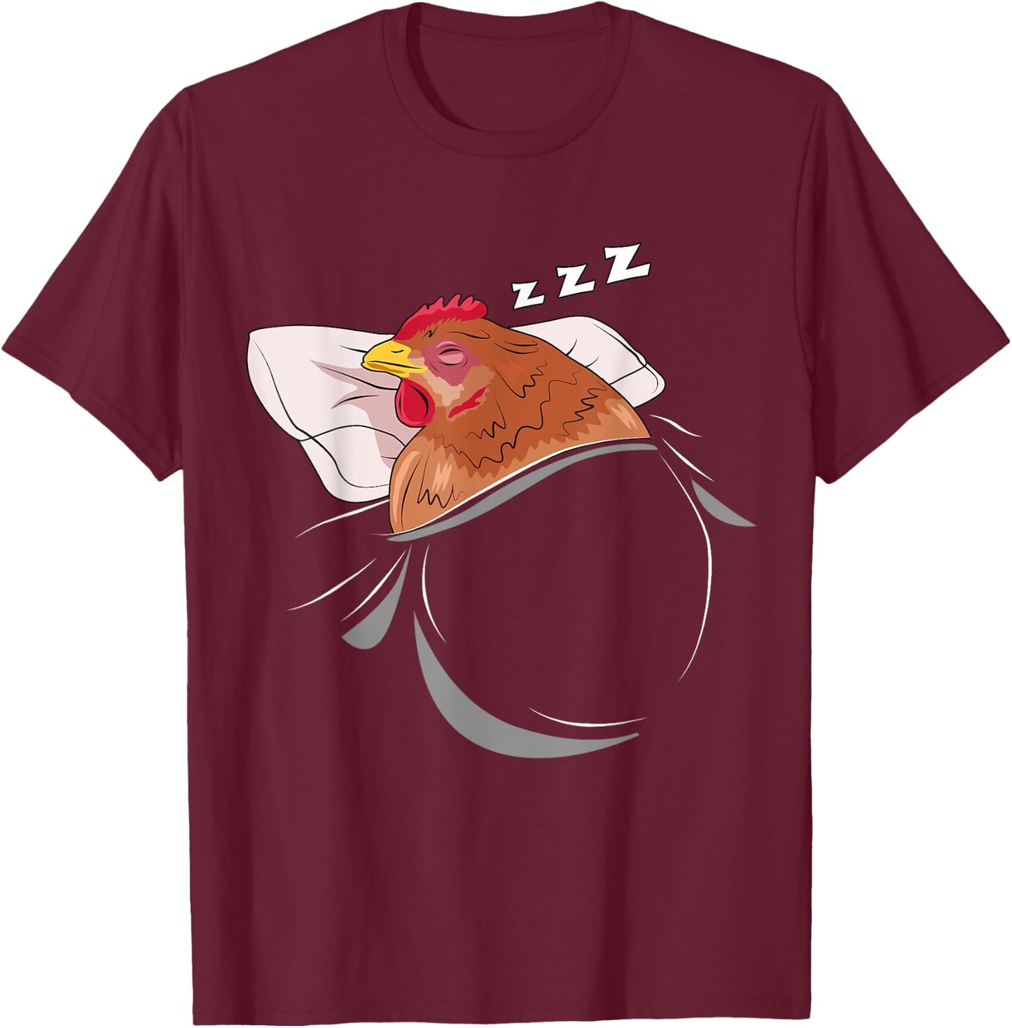 Chicken Sleeping Pajamas Nap PJs Outfit Farmer Gift Chicken T-Shirt - T-Shirt | Maroon