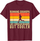 Running Grandpa Father Day Design Runner Grandfather T-Shirt - T-Shirt | Maroon