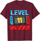 Level 11 Unlocked Gamer 11th Birthday Gift Video Game Boys T-Shirt - T-Shirt | Maroon