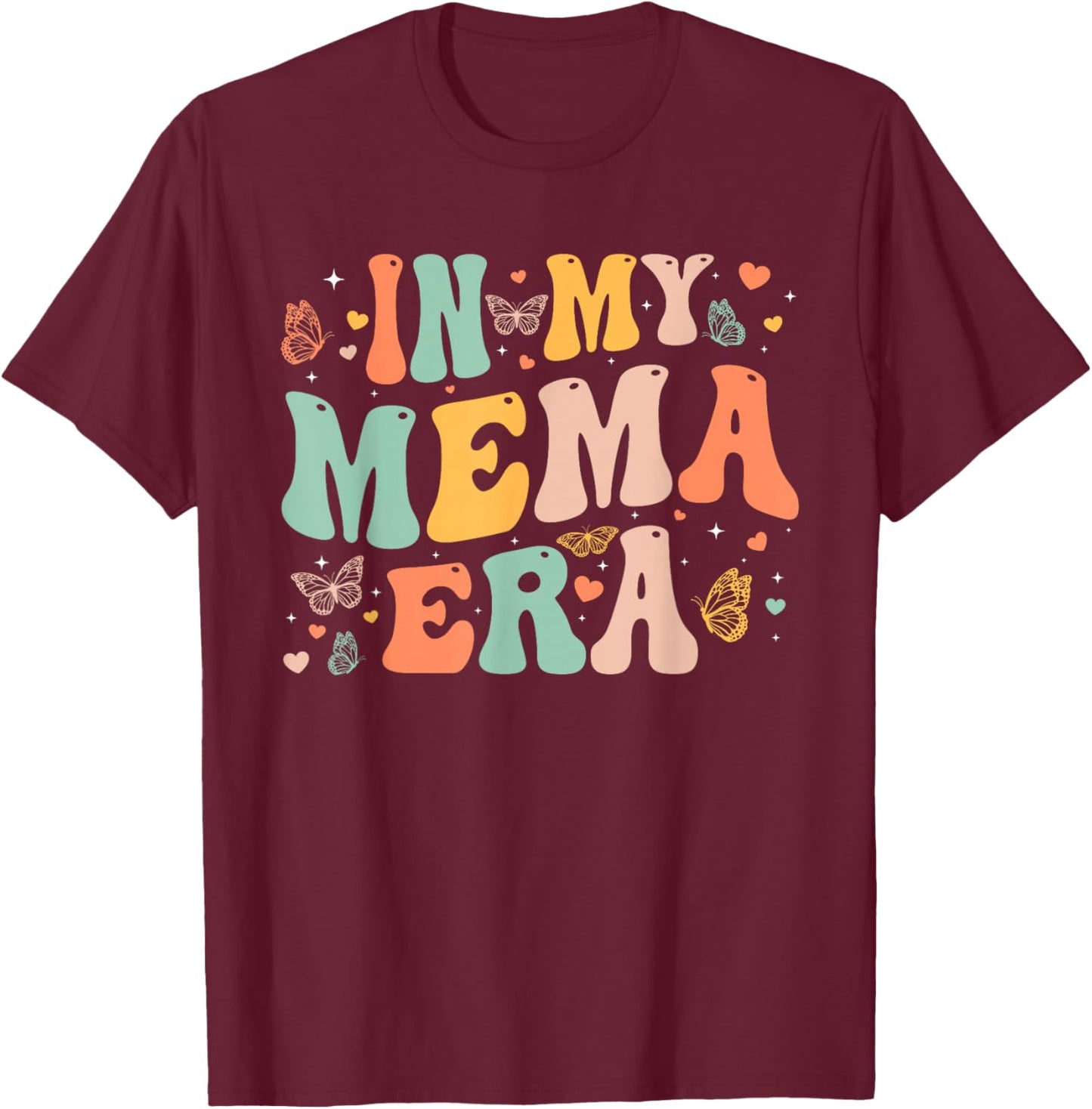Retro Groovy In My Mema Era Mother's Day Gifts Women T-Shirt - T-Shirt | Maroon