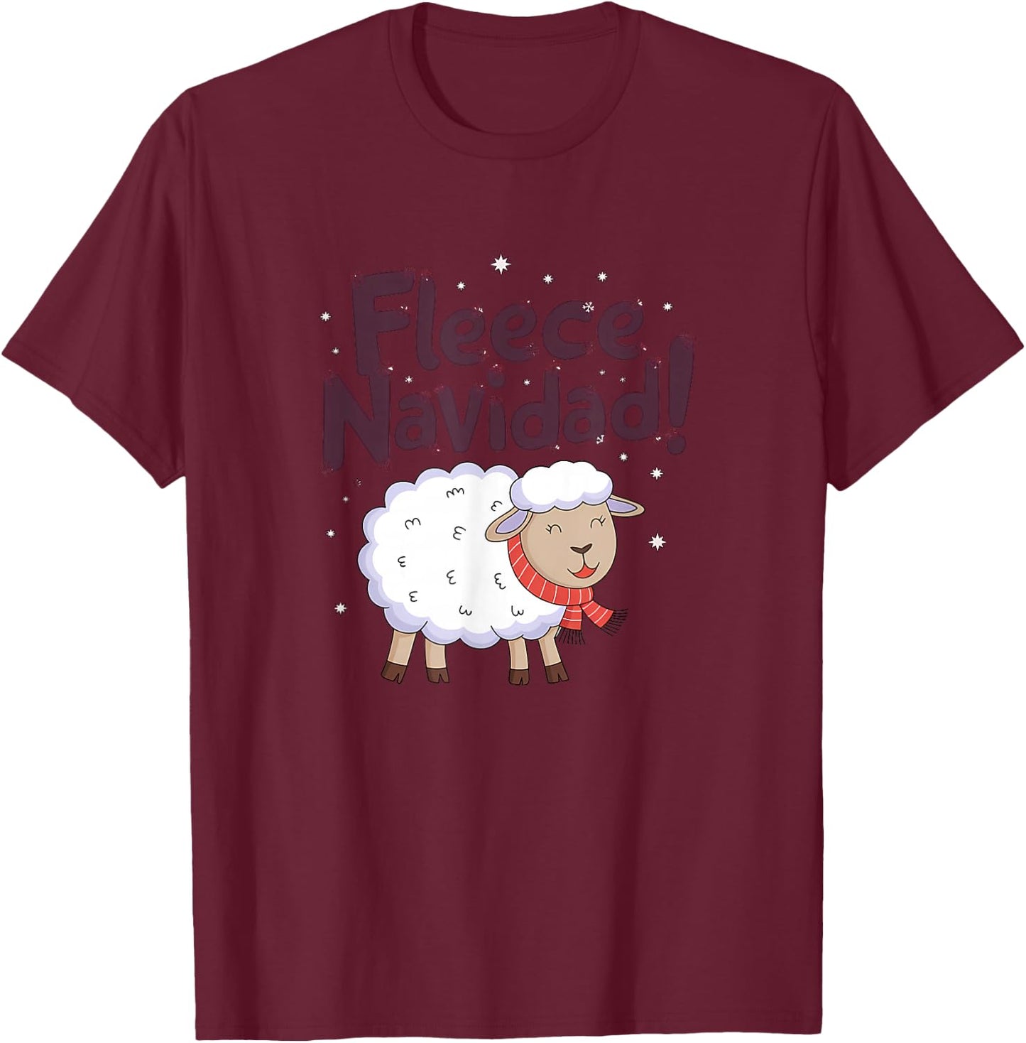 Fleece Navidad Funny Christmas Sheep Festive T-Shirt - T-Shirt | Maroon