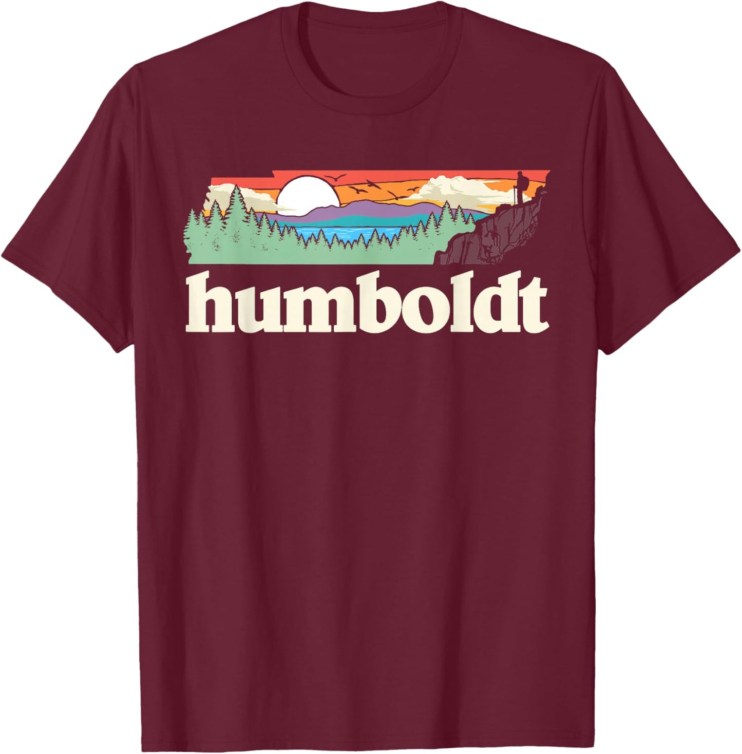 Humboldt Tennessee Outdoors Retro Nature Graphic T-Shirt - T-Shirt | Maroon