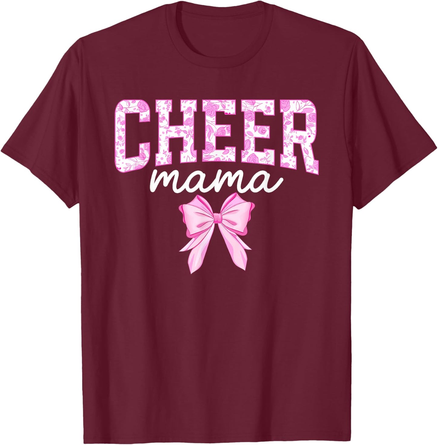 Cheer Mom Of A Cheerleader Mama Coquette Cheerleading Mom T-Shirt - T-Shirt | Maroon