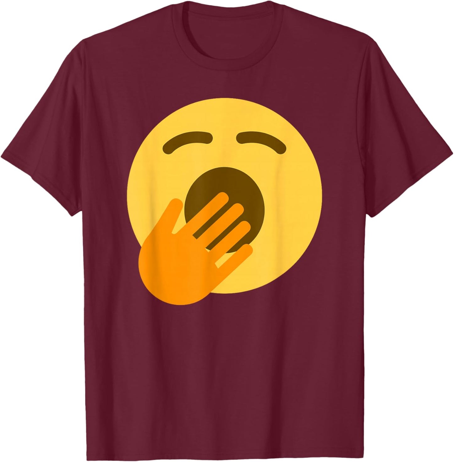 Yawning Face T-Shirt - T-Shirt | Maroon