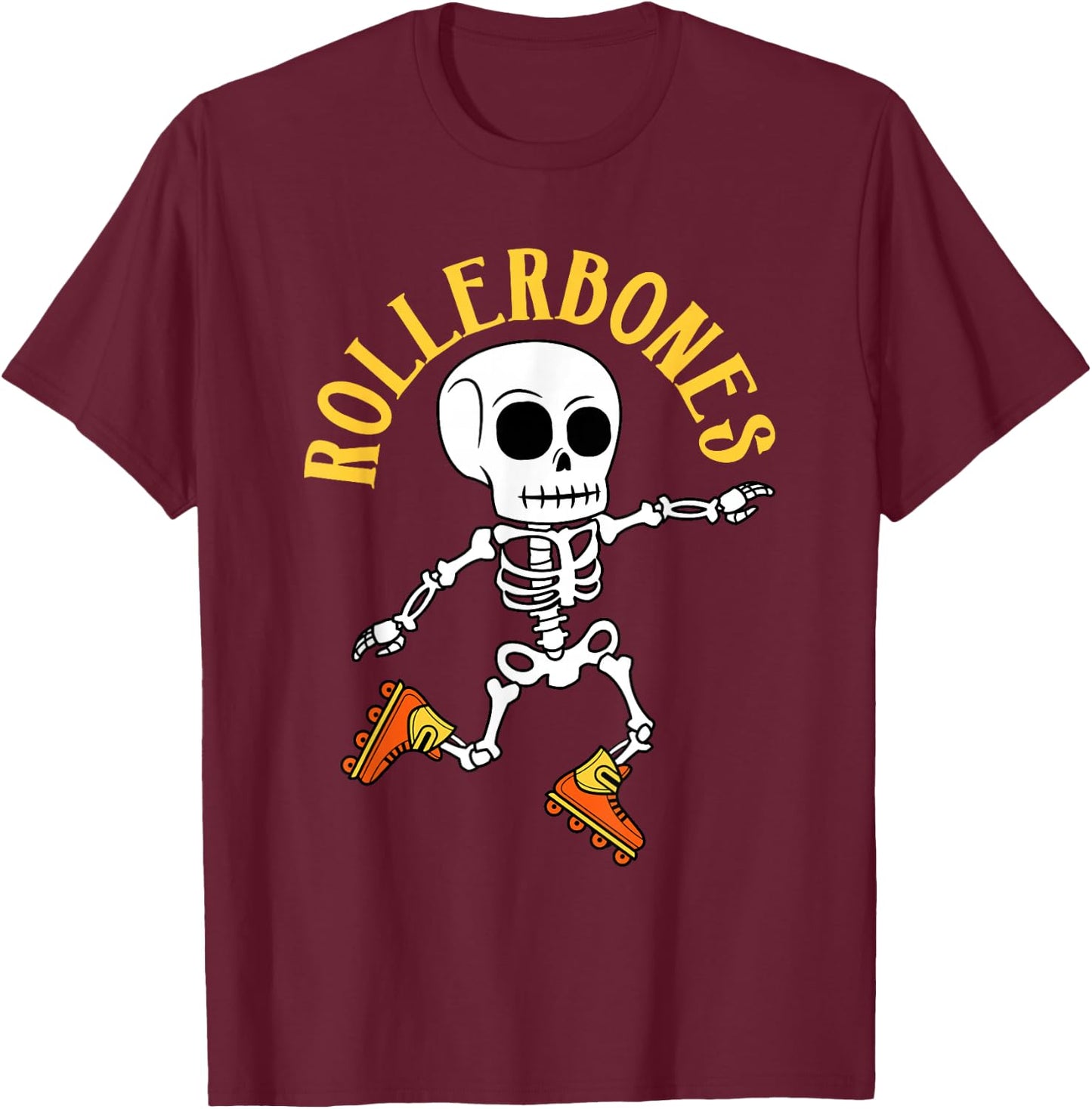 Rollerbones Funny Roller Skating Dancing Skeleton Gift Men T-Shirt - T-Shirt | Maroon