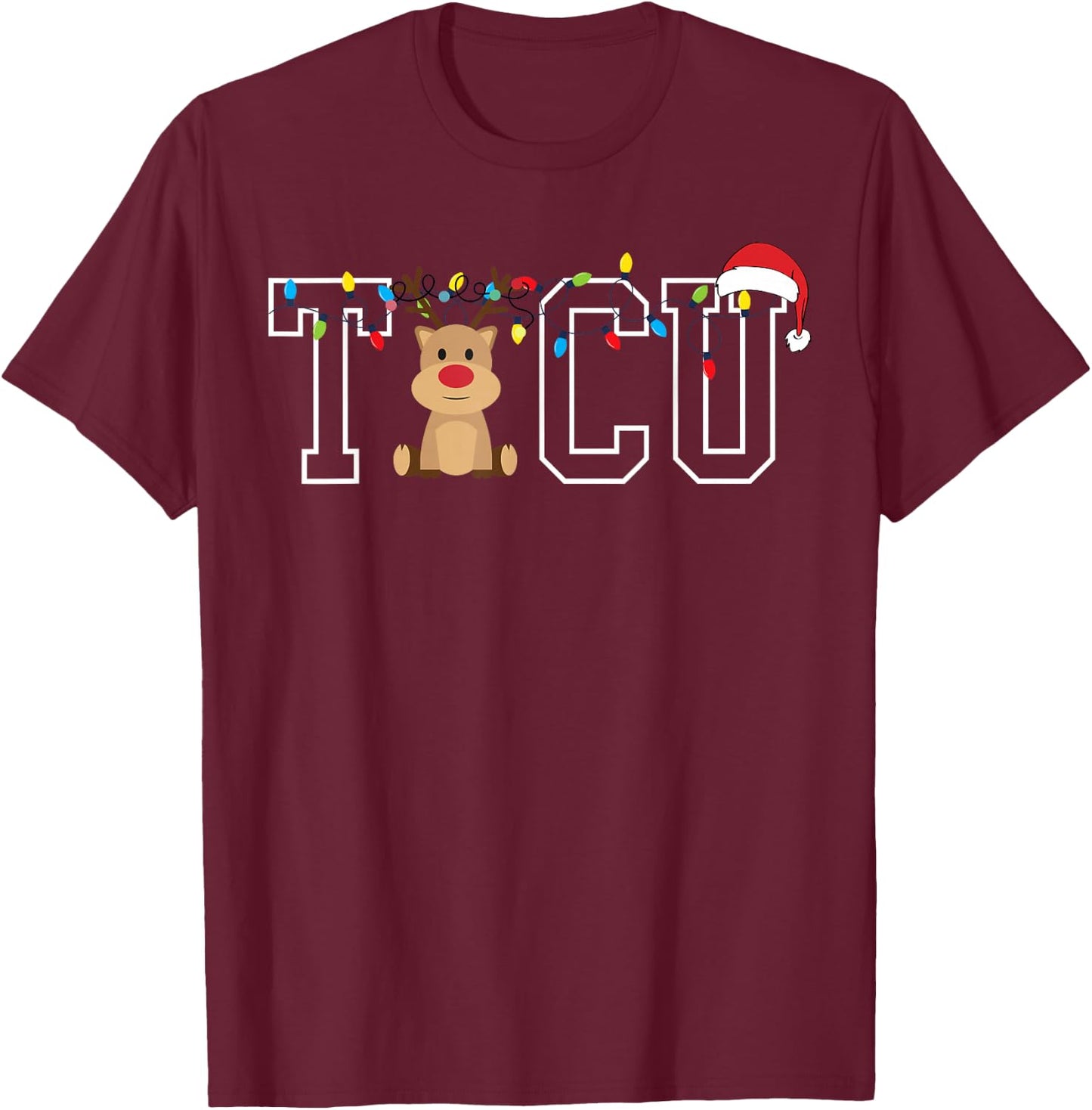 TICU Trauma Intensive Care Nurse Christmas Reindeer Costume T-Shirt - T-Shirt | Maroon