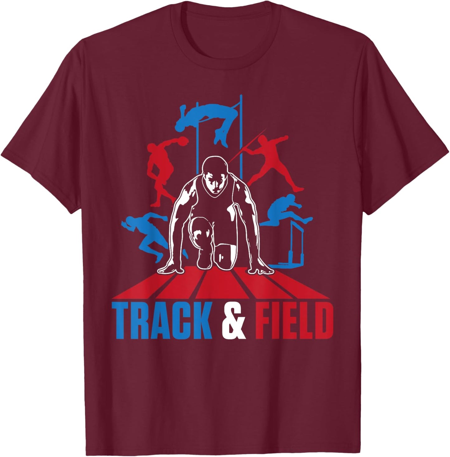 Cute Track And Field Athletics For Boys And Girls T-Shirt - T-Shirt | Maroon