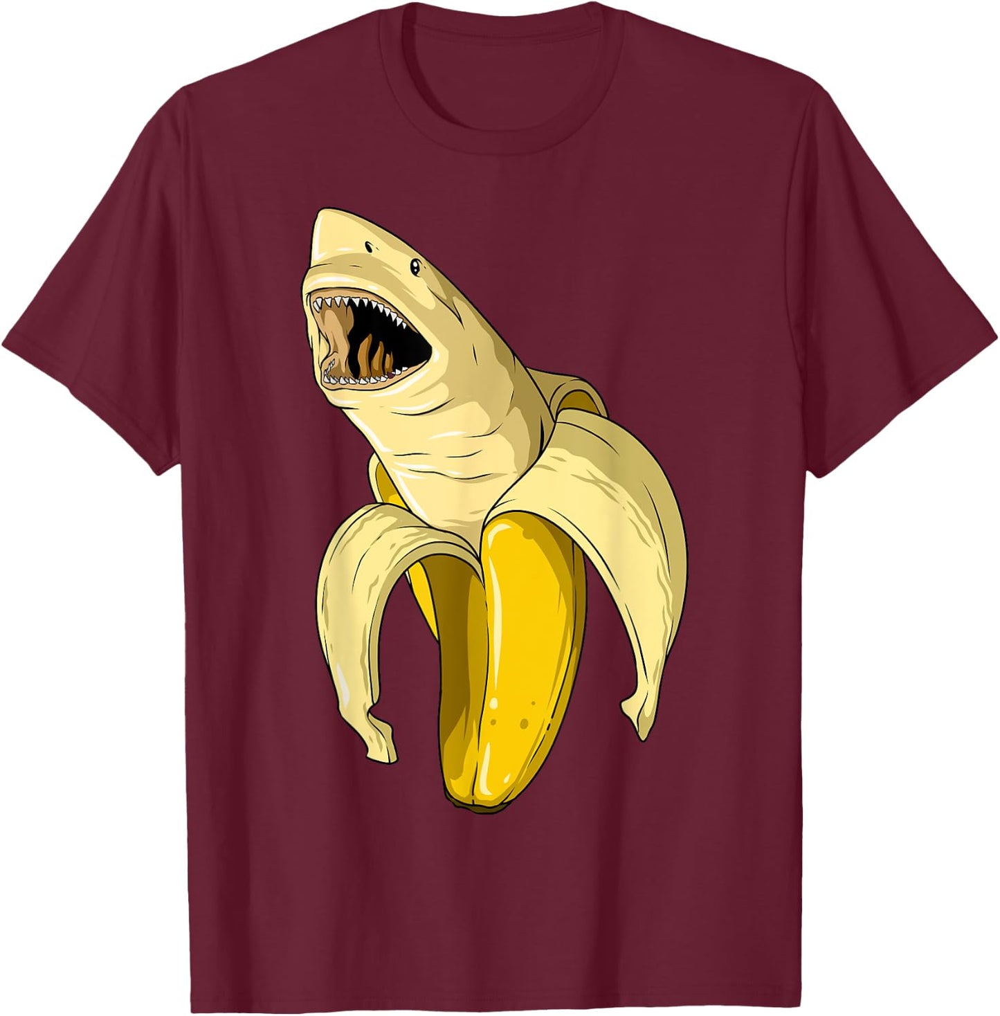 Banana Shark Banana Themed Party Shark Themed Party T-Shirt - T-Shirt | Maroon