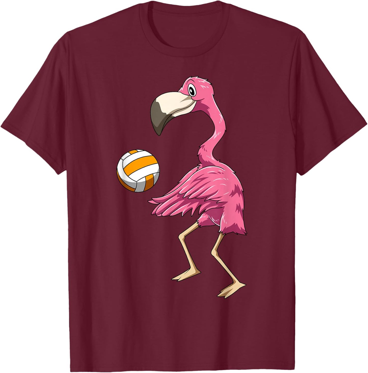Flamingo Volleyball Flamingo Playing Volleyball Flamingo T-Shirt - T-Shirt | Maroon
