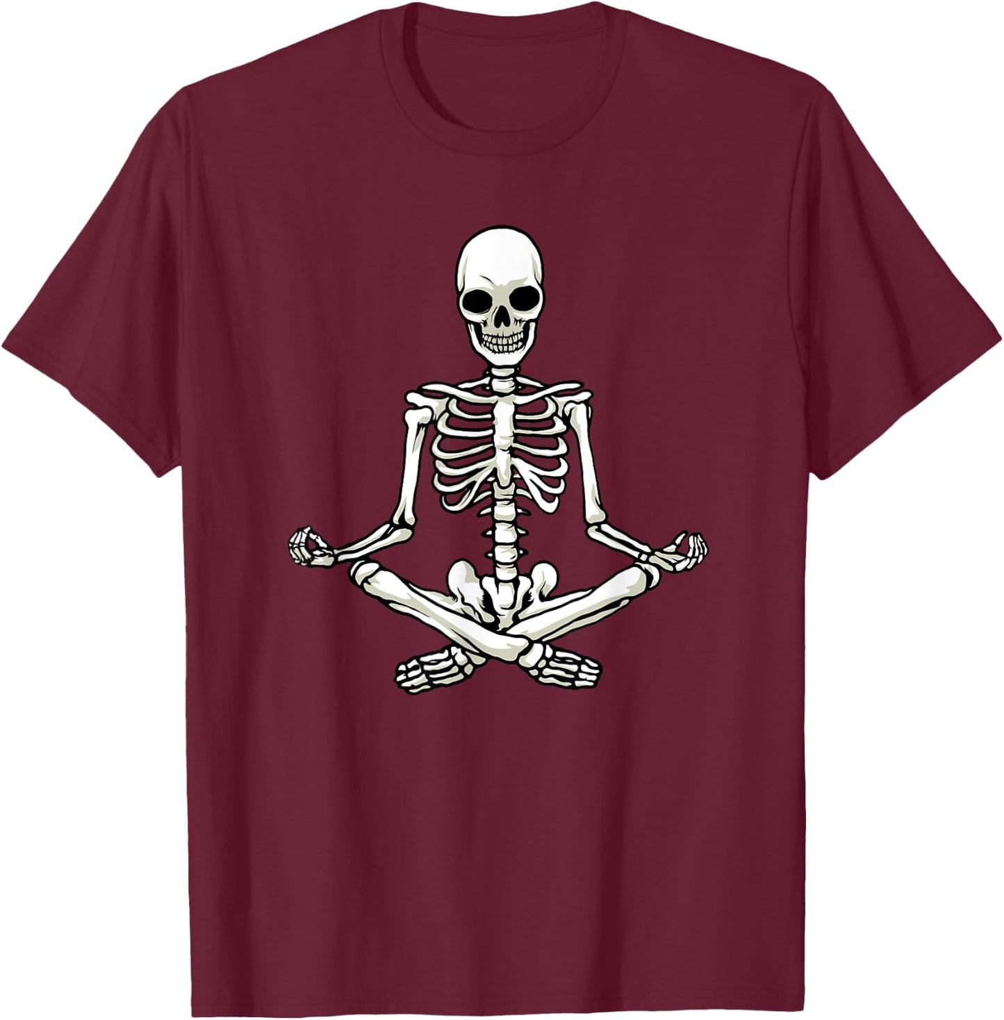Yoga Skeleton T-Shirt - T-Shirt | Maroon