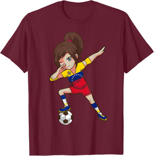 Venezuela Football Fan Flag T-Shirt - T-Shirt | Maroon
