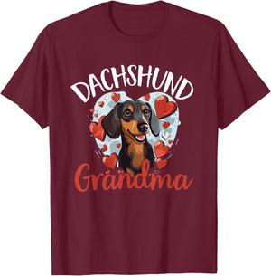 Dachshund wiener sausage dog Dachshund Grandma T-Shirt - T-Shirt | Maroon