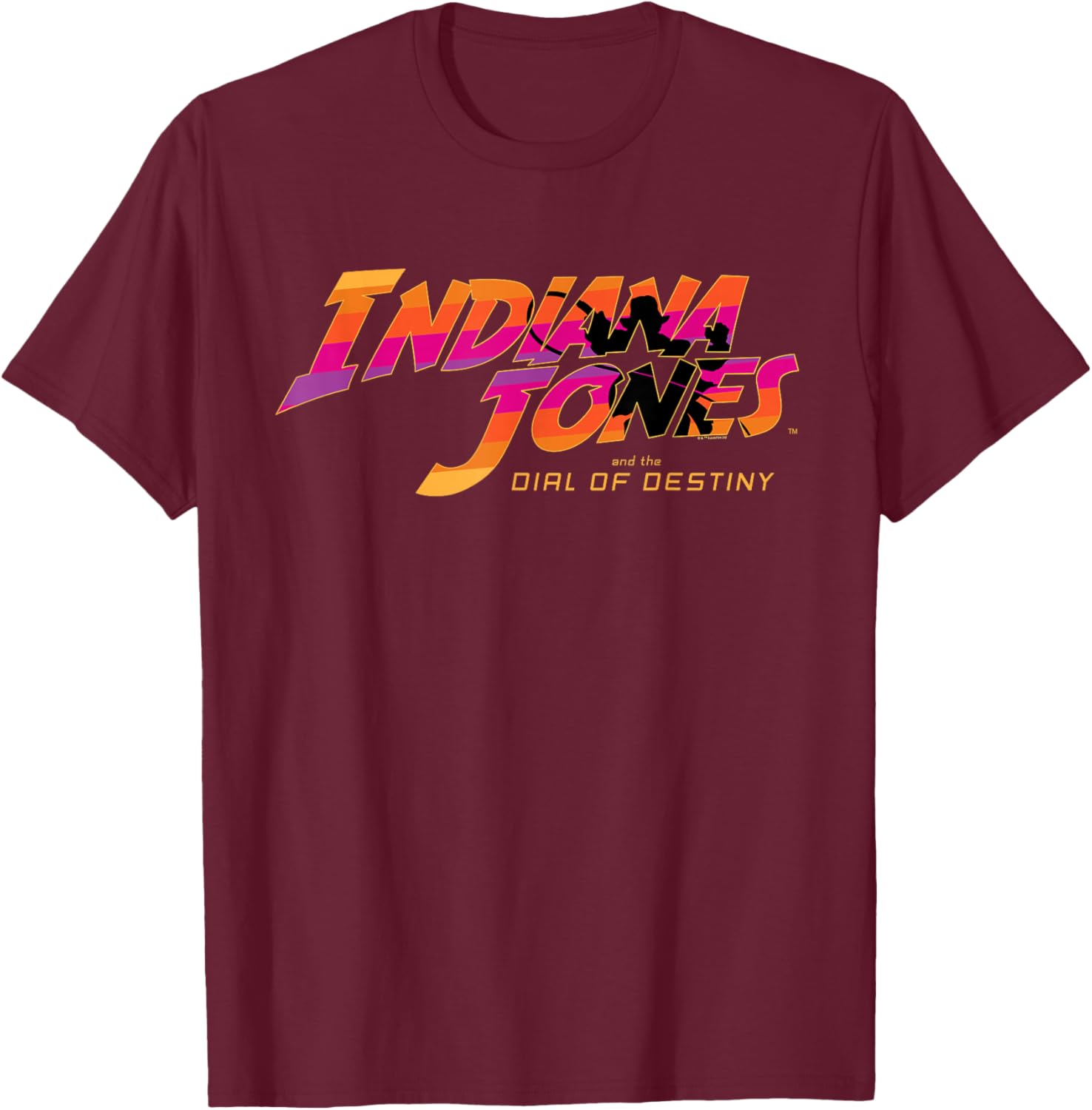 Lucasfilm Indiana Jones and The Dial of Destiny ‘60s Logo T-Shirt - T-Shirt | Maroon