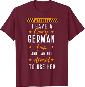 German Oma Deutschland Grandmother Germany Grandchildren T-Shirt - T-Shirt | Maroon
