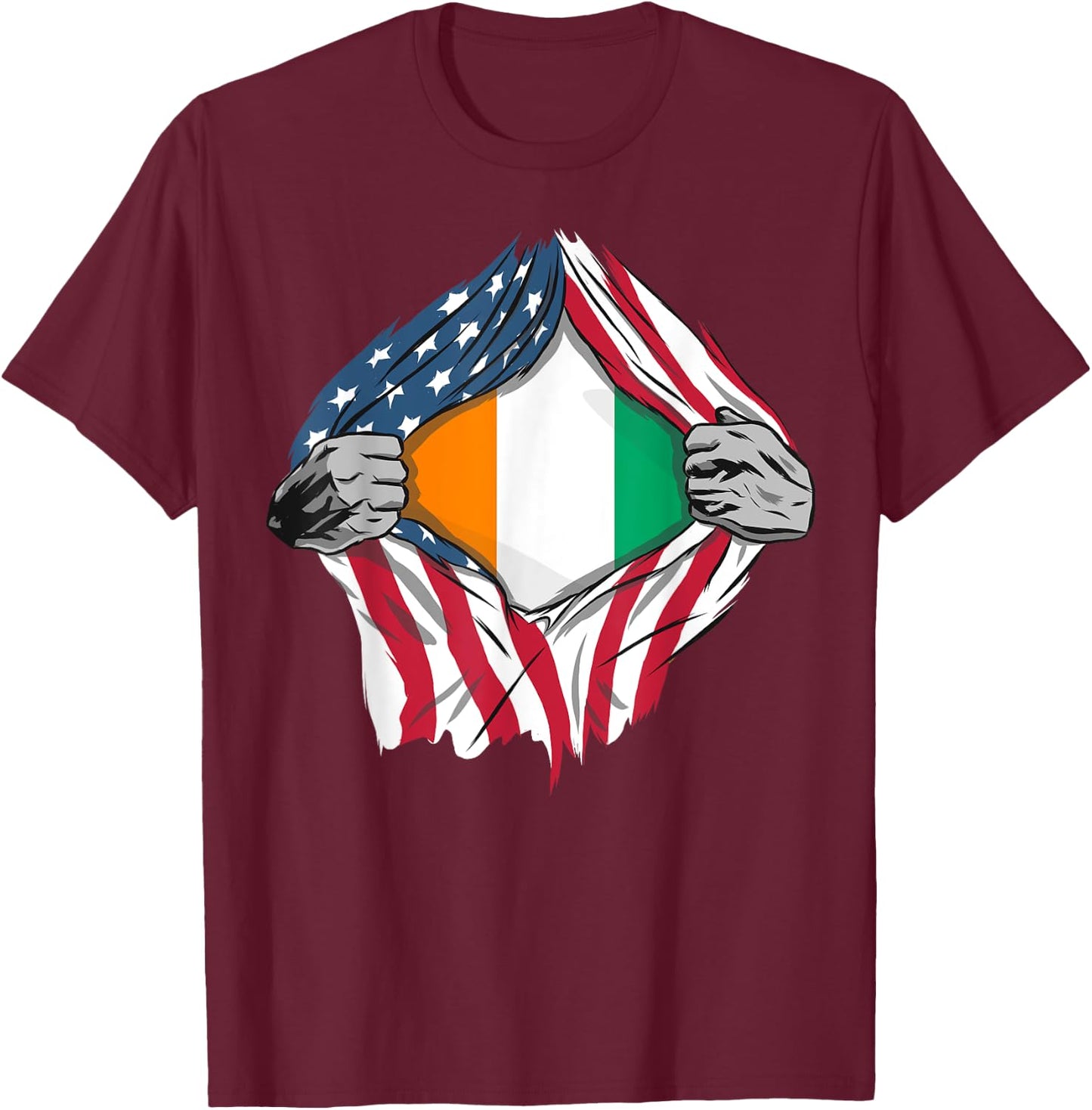 Cote D'Ivoire American Blood Inside Me - Country Flags T-Shirt - T-Shirt | Maroon