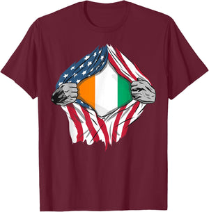 Cote D'Ivoire American Blood Inside Me - Country Flags T-Shirt - T-Shirt | Maroon