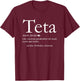 Teta Arabic Grandmother Grandma Definition - Black, -Adults, Small, Short Sleeve, , Letter Print T-Shirt - T-Shirt | Maroon