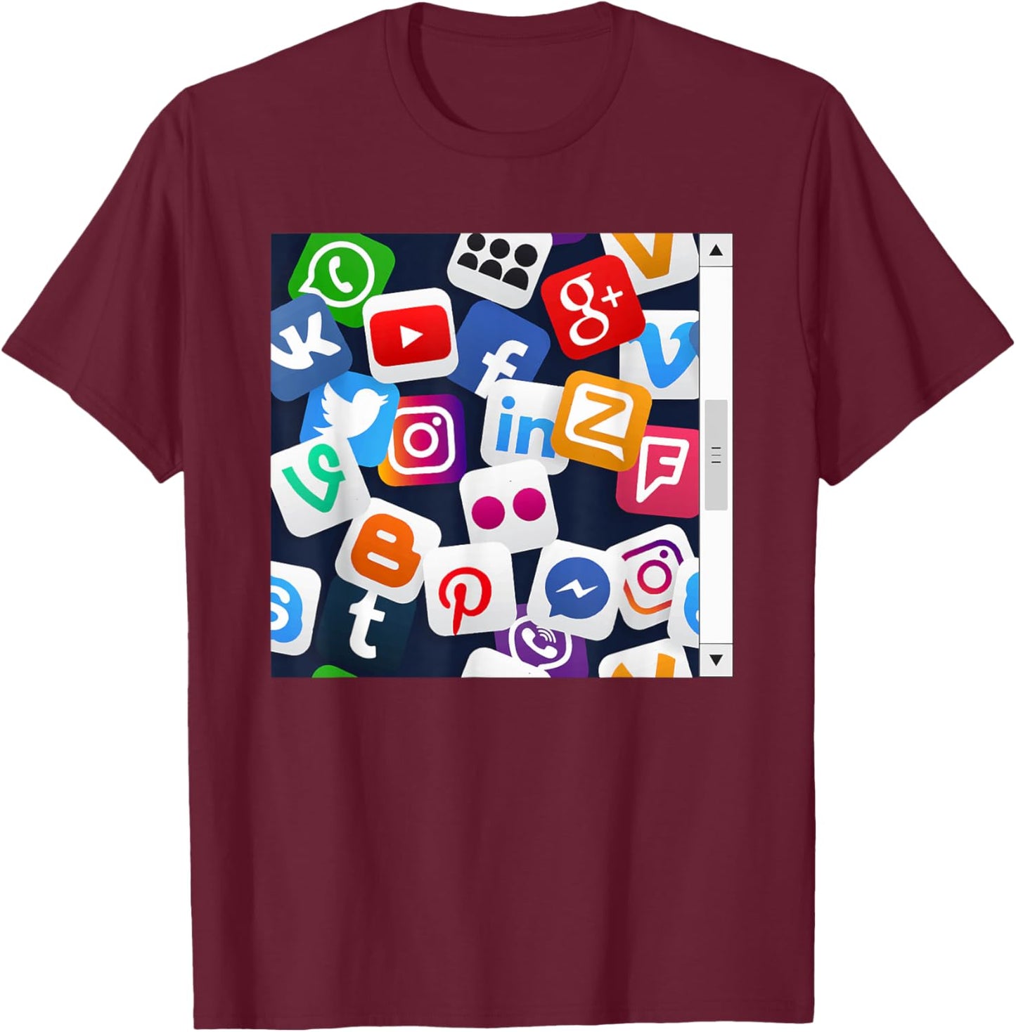Social Media Feed Graphic Funny Teen Halloween Costume T-Shirt - T-Shirt | Maroon