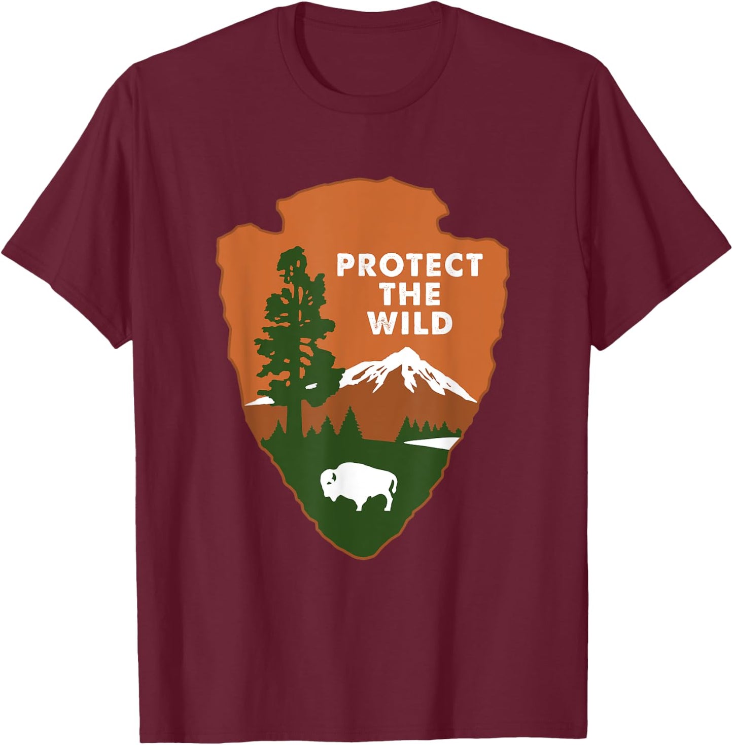 Protect the Wild, NPS Environmentalist Conservationist Gift T-Shirt - T-Shirt | Maroon