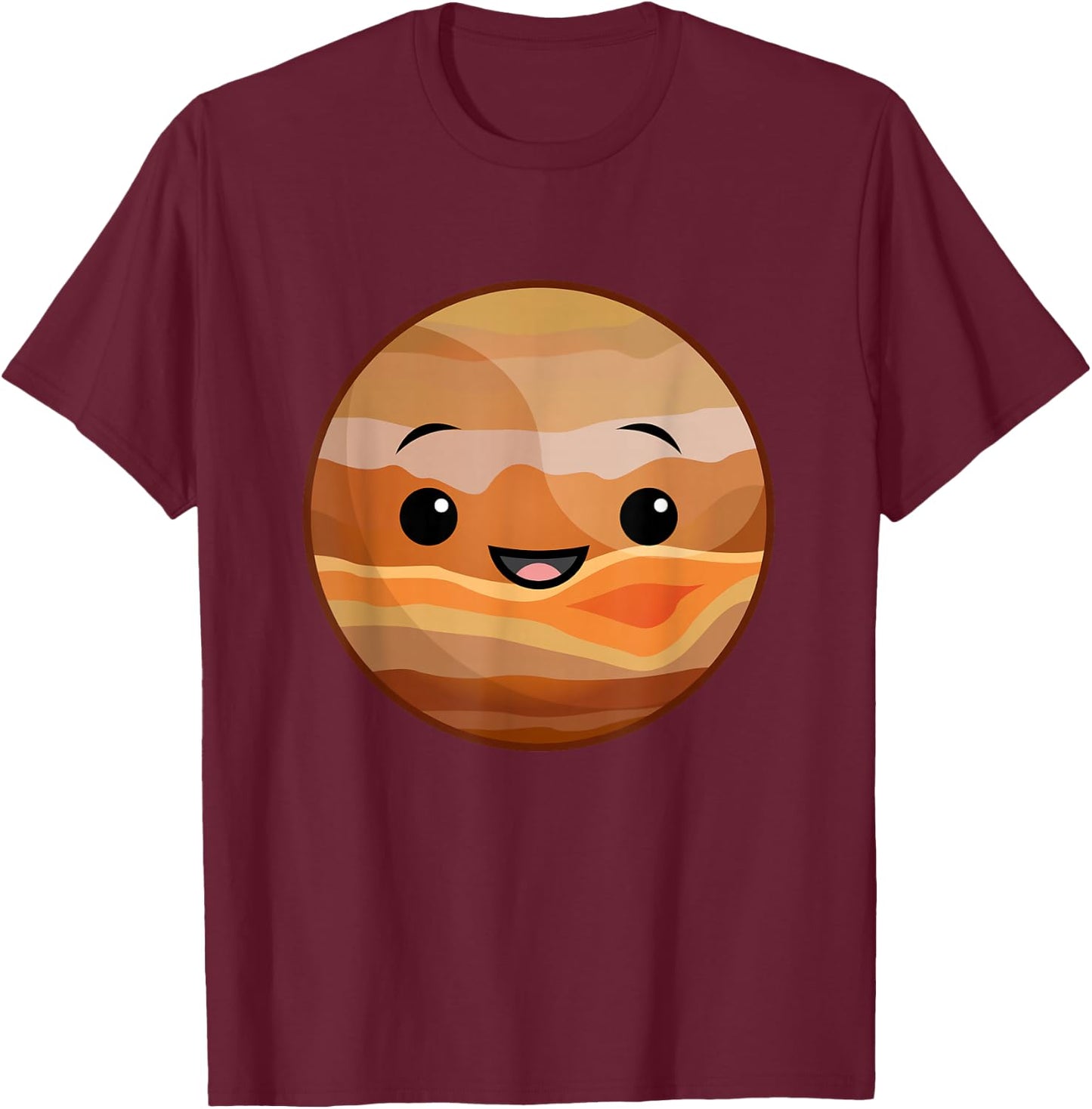 Jupiter - Cute Happy Planet Solar System Galaxy T-Shirt - T-Shirt | Maroon