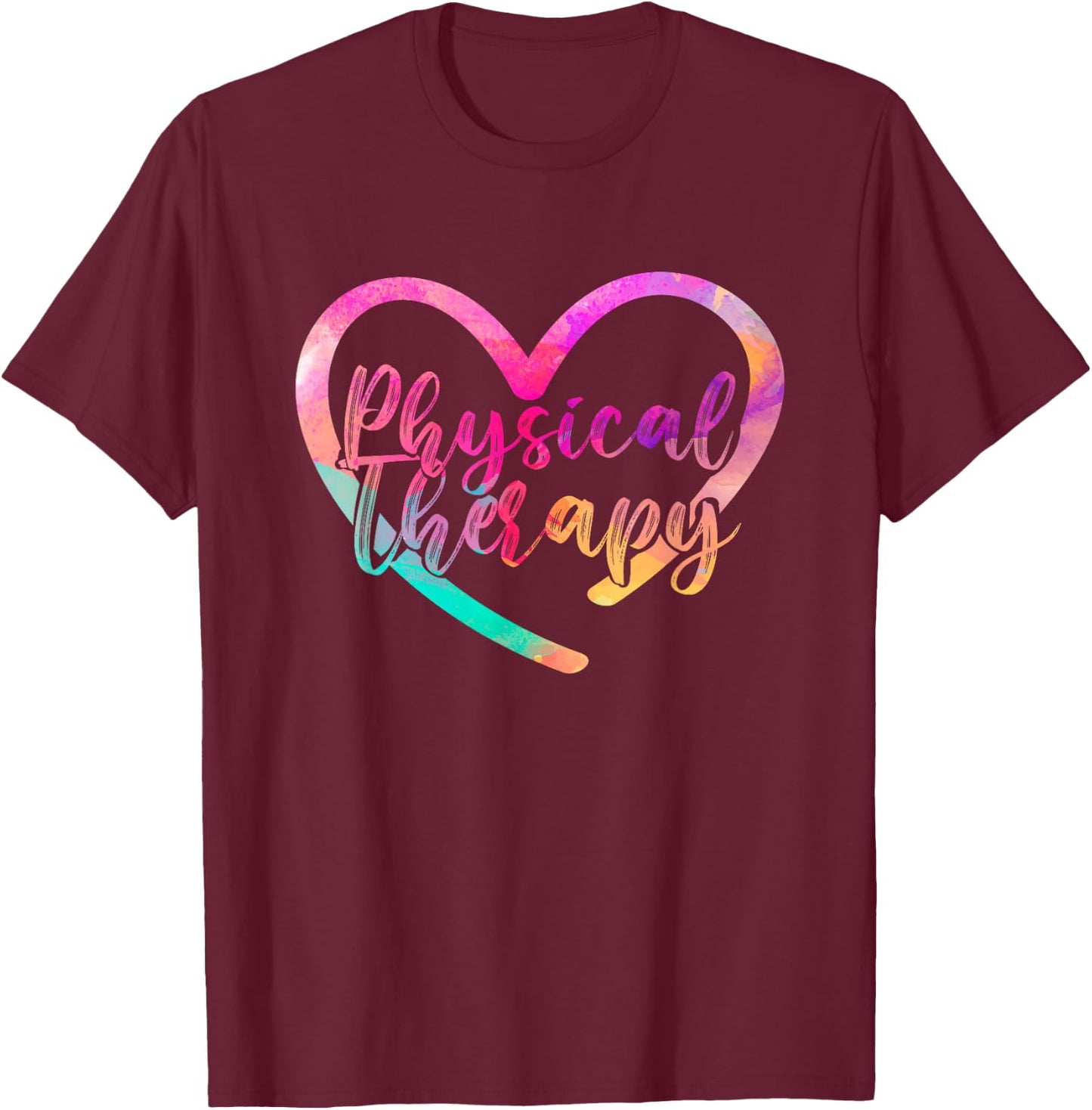 Love PTA Doctor Heart Physical Valentines Day Gift Therapy T-Shirt - T-Shirt | Maroon