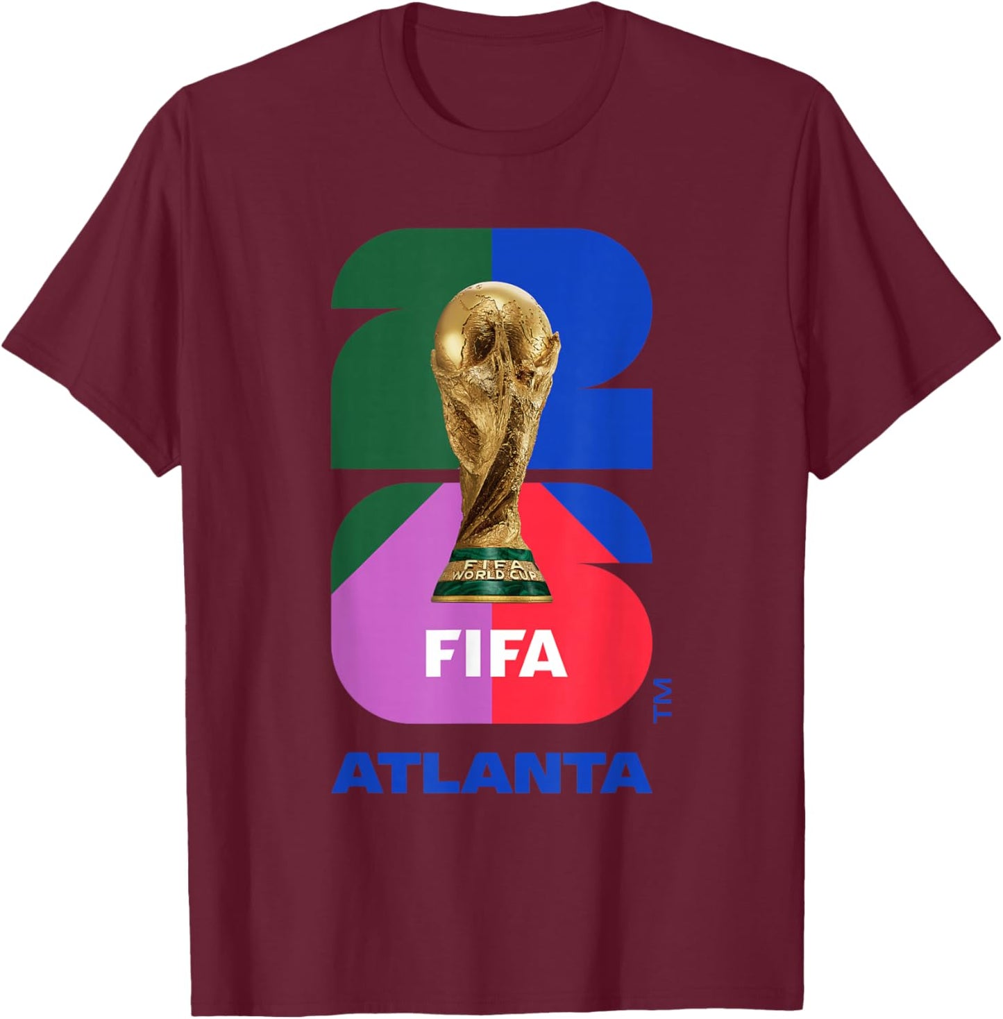 FIFA World CUP26 Atlanta Trophy Color T-Shirt - T-Shirt | Maroon