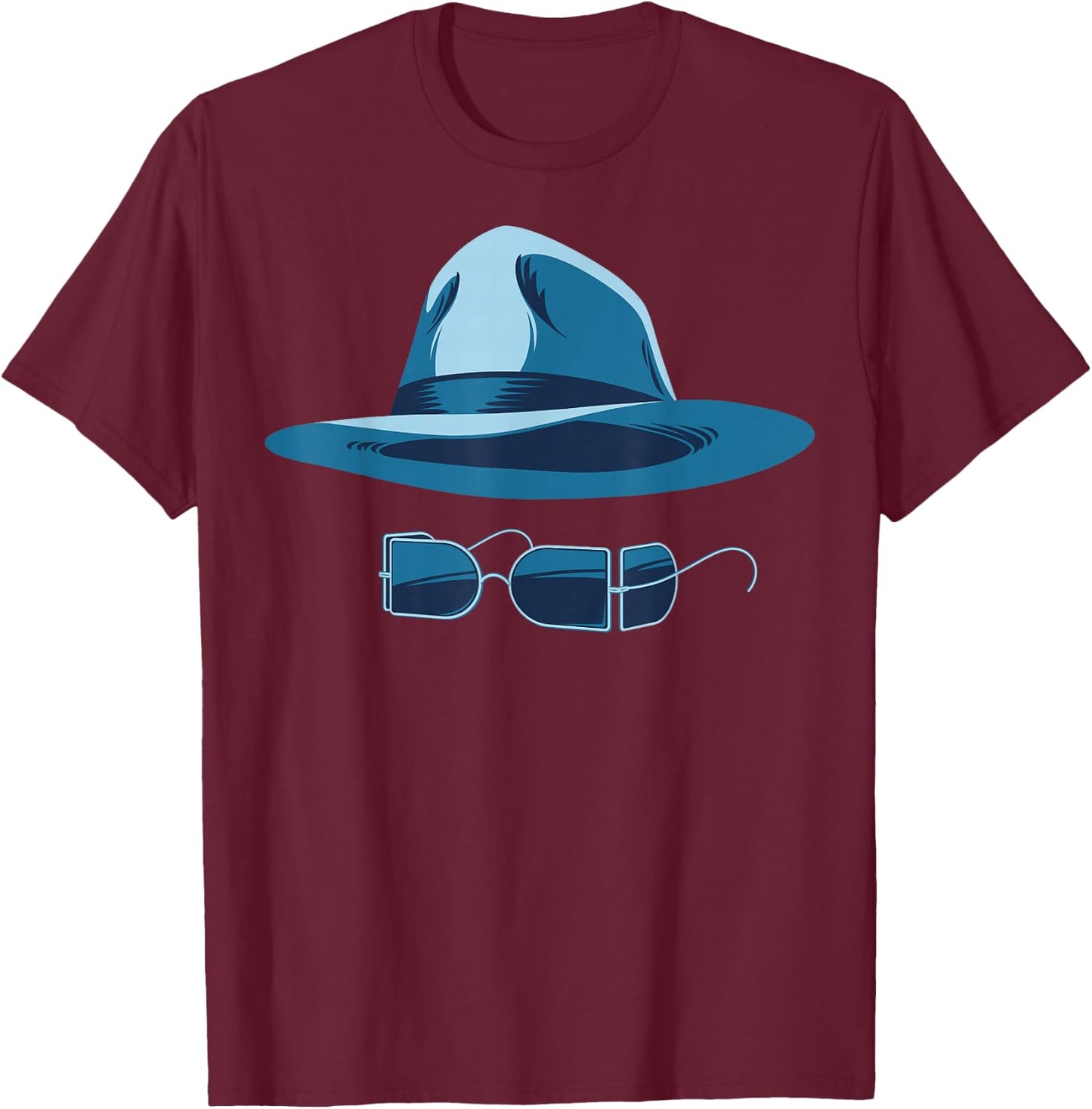 Universal Monsters The Invisible Man Hat And Glasses T-Shirt - T-Shirt | Maroon