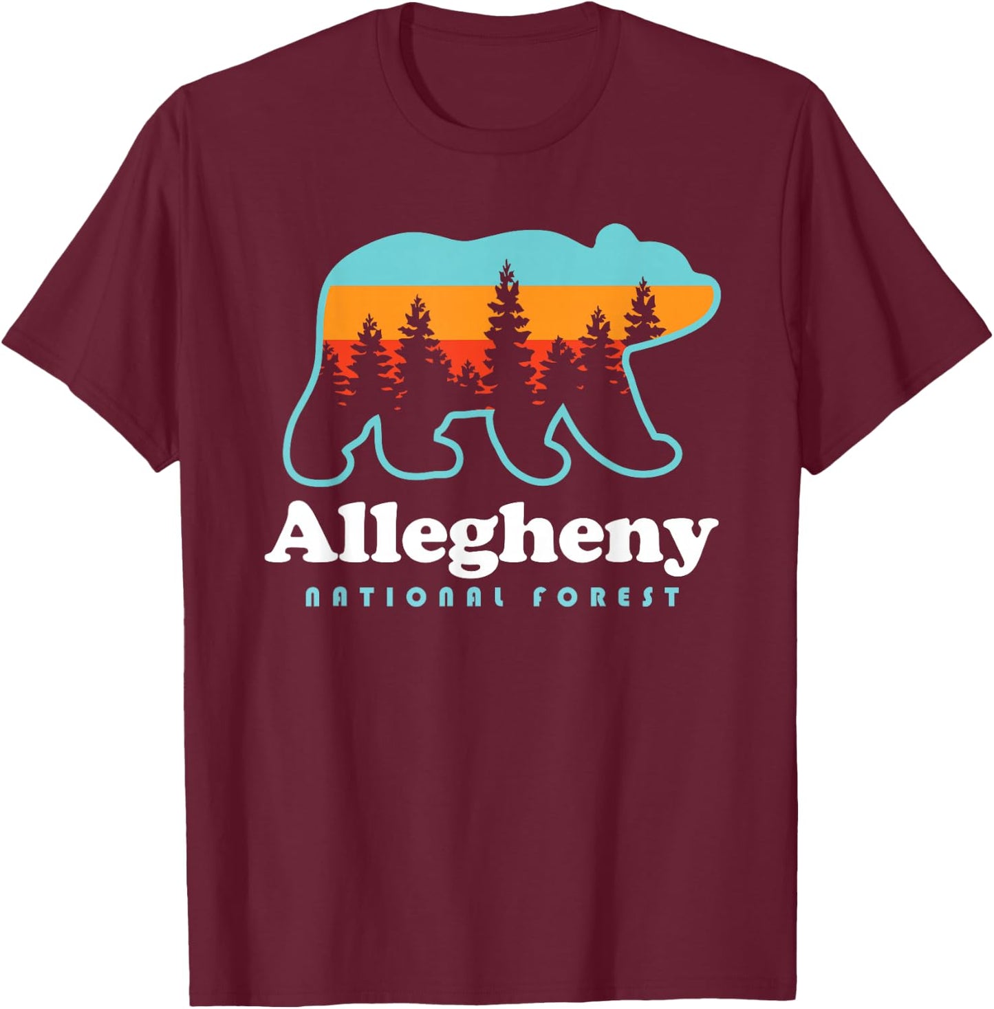 Allegheny National Forest Bear North Country Trail T-Shirt - T-Shirt | Maroon