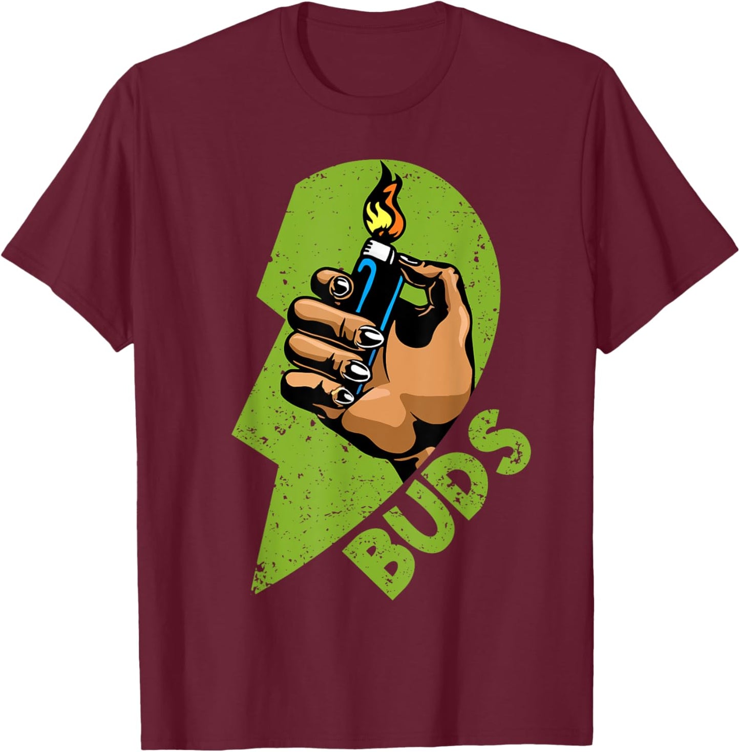 Funny Buds Weed Matching Couple Friends Husband Wife T-Shirt - T-Shirt | Maroon