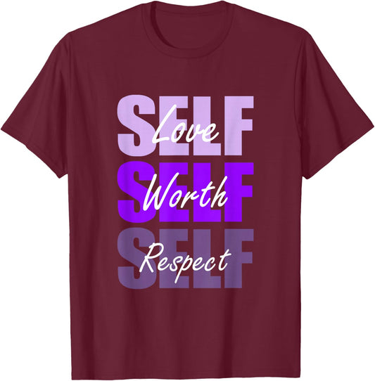 Purple Self-ish X 3 Purple Color Graphic T-Shirt - T-Shirt | Maroon