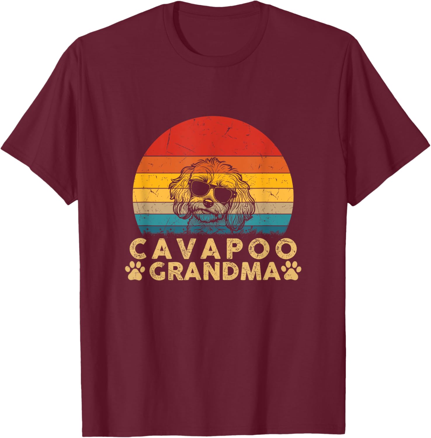 Cavapoo Grandma Vintage Dog Lover Gifts Girls Dog T-Shirt - T-Shirt | Maroon